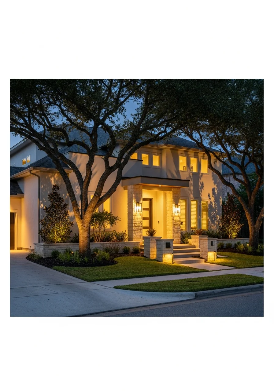 A Cypress home exterior featuring modern construction and landscaping details.
